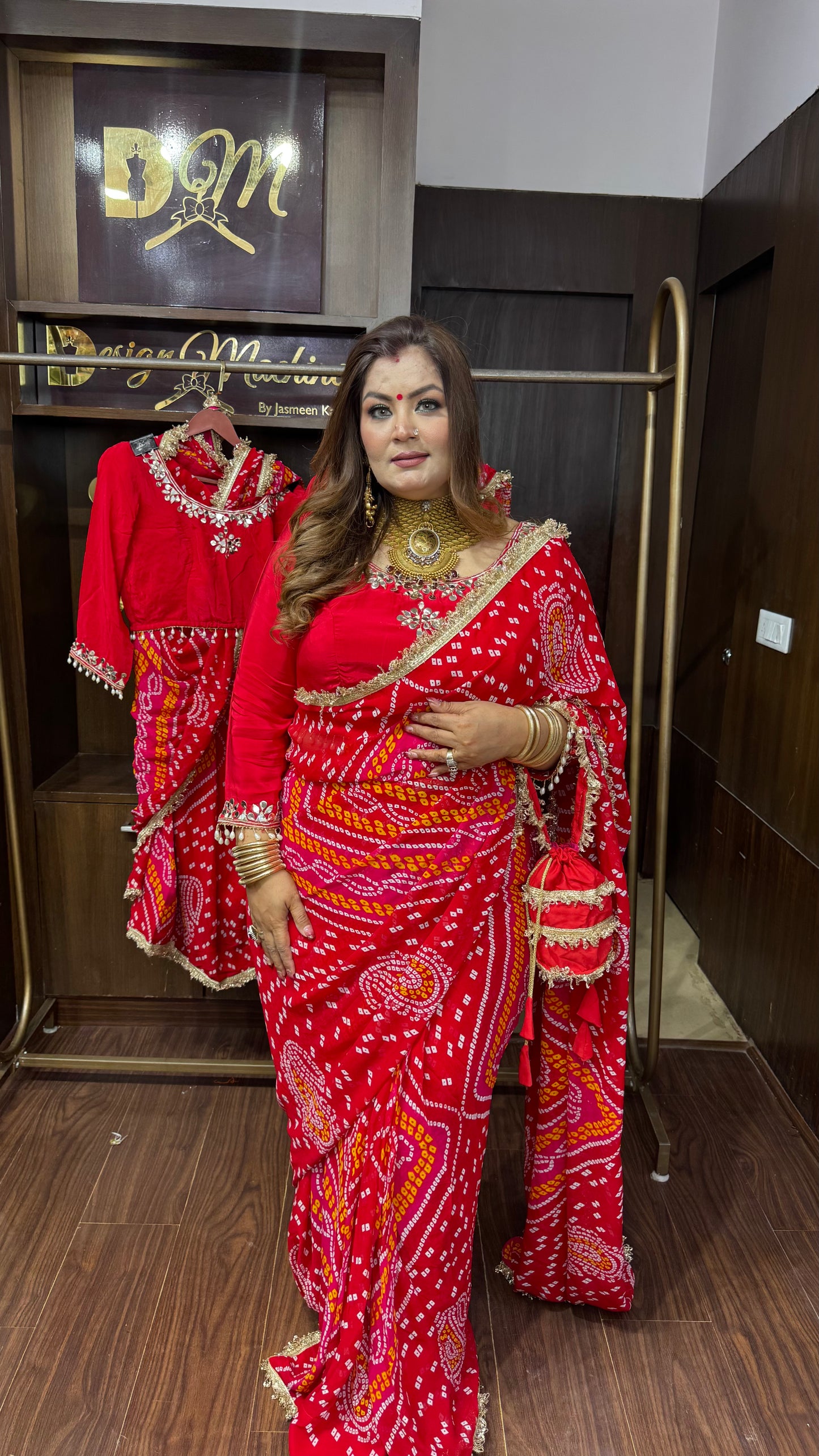 Rivaanya Georgette Bandhani Saree
