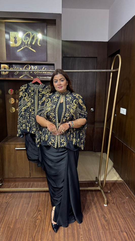 Pure Crepe 3 Piece Indo Western Cordset