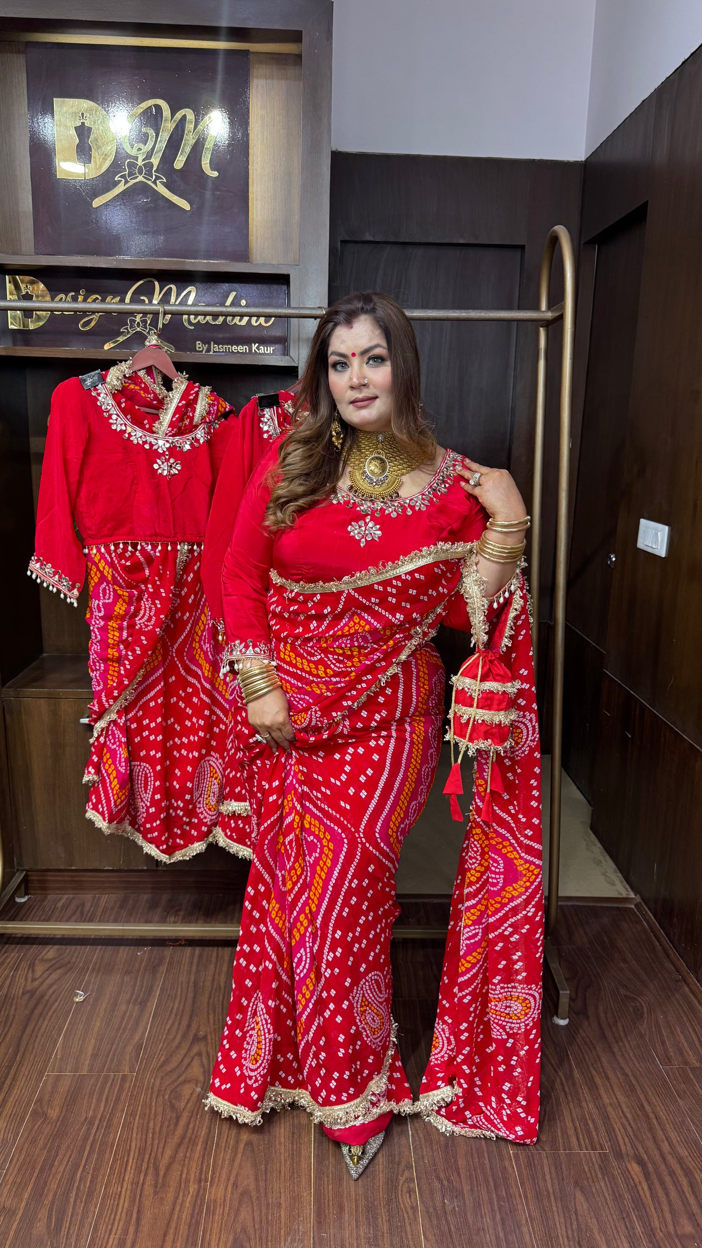 Rivaanya Georgette Bandhani Saree