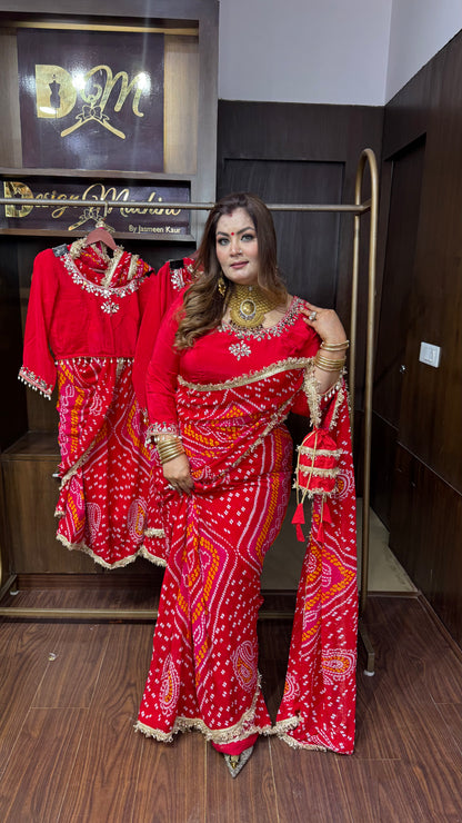 Rivaanya Georgette Bandhani Saree