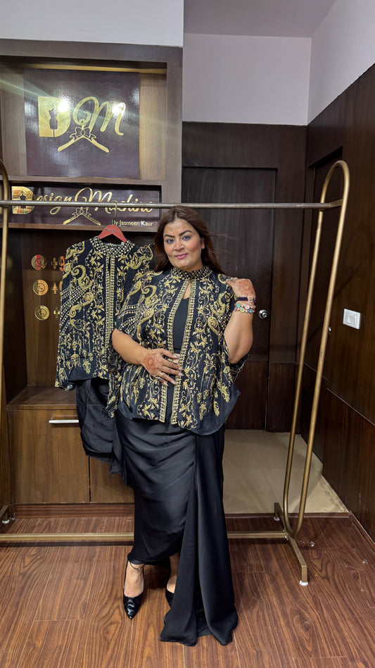Pure Crepe 3 Piece Indo Western Cordset