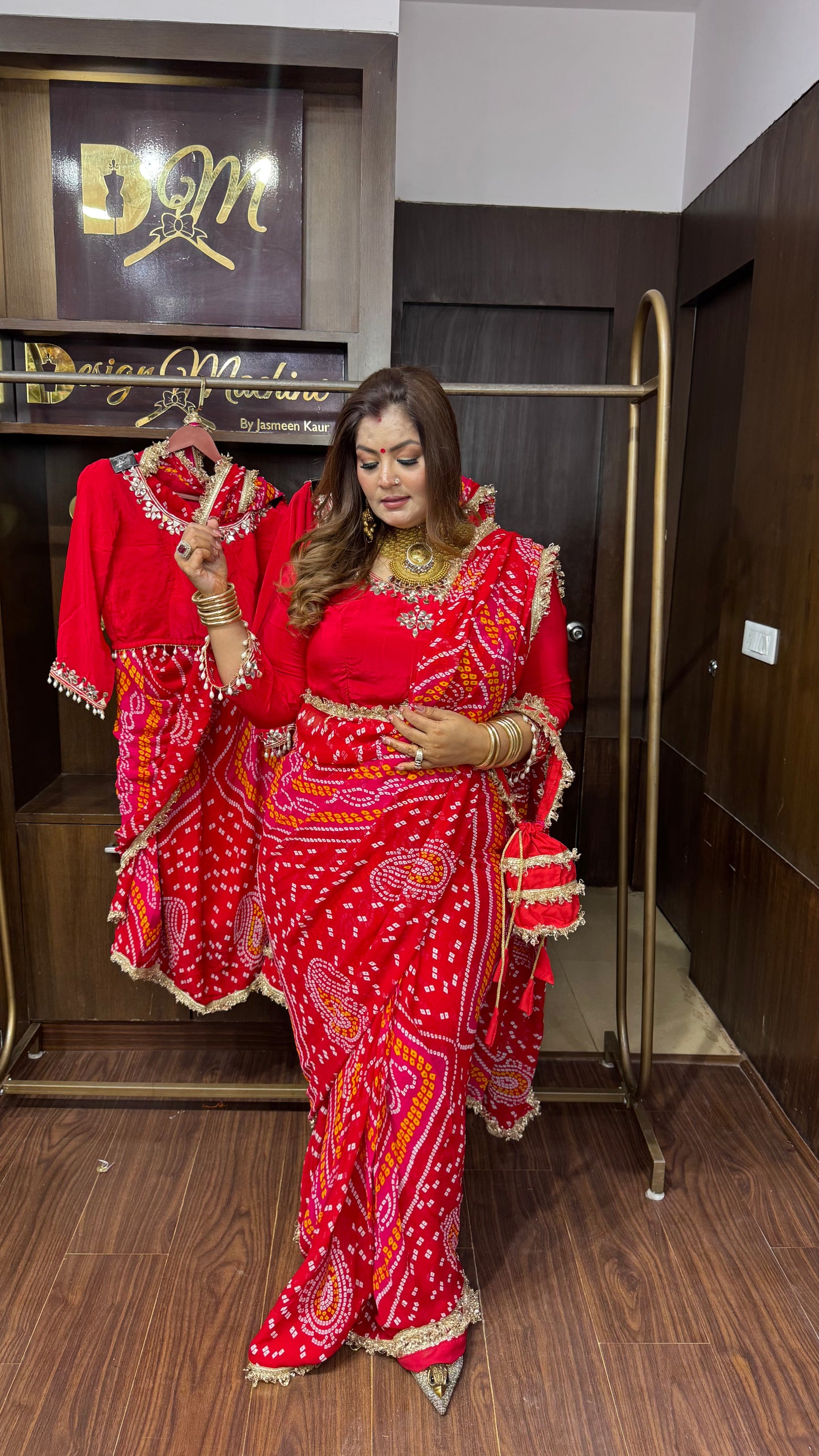 Rivaanya Georgette Bandhani Saree