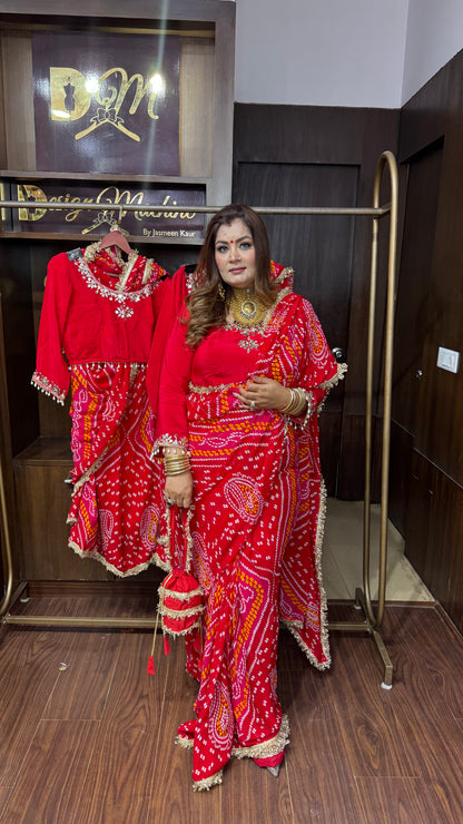 Rivaanya Georgette Bandhani Saree