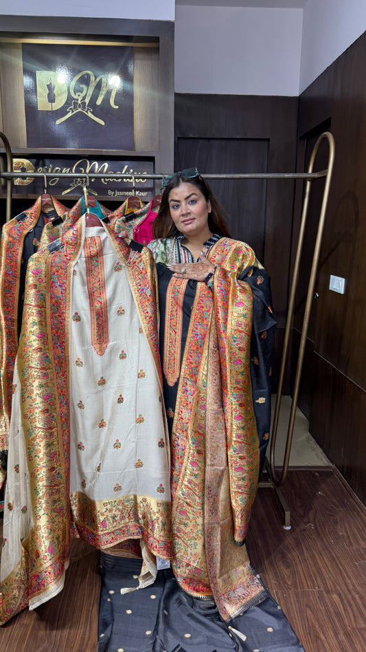 Meher Cotton Silk Unstitched Suit