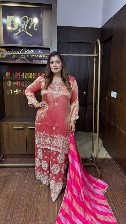 Zarehza Ziraff Tissue Sharara Suit
