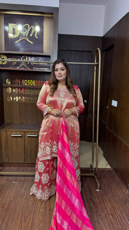 Zarehza Ziraff Tissue Sharara Suit