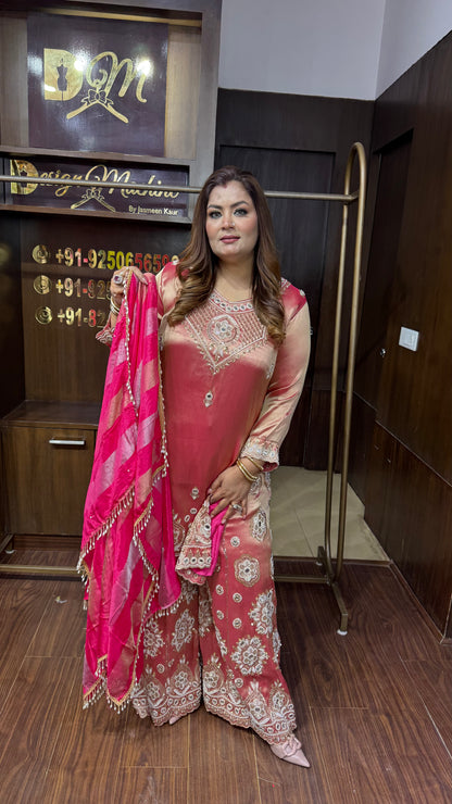 Zarehza Ziraff Tissue Sharara Suit
