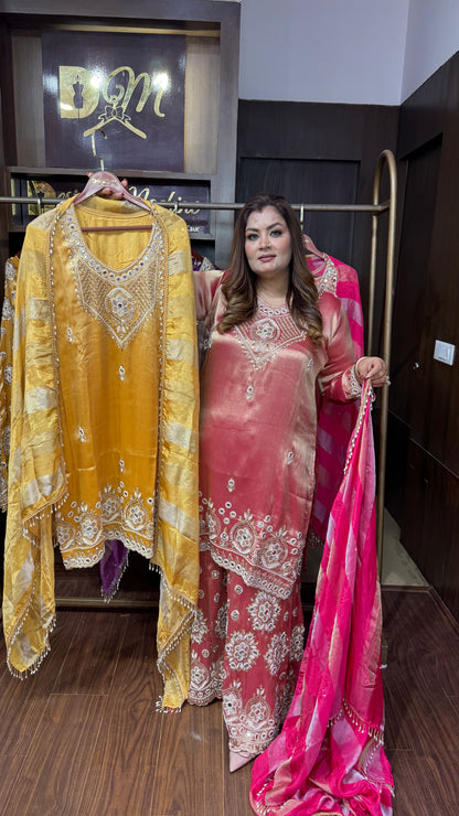 Zarehza Ziraff Tissue Sharara Suit