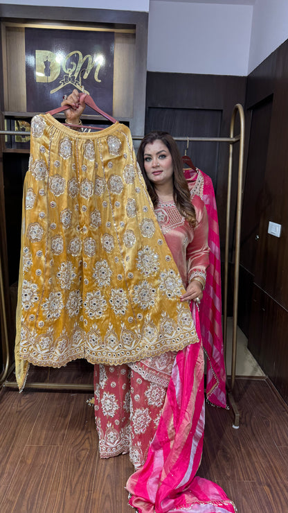 Zarehza Ziraff Tissue Sharara Suit