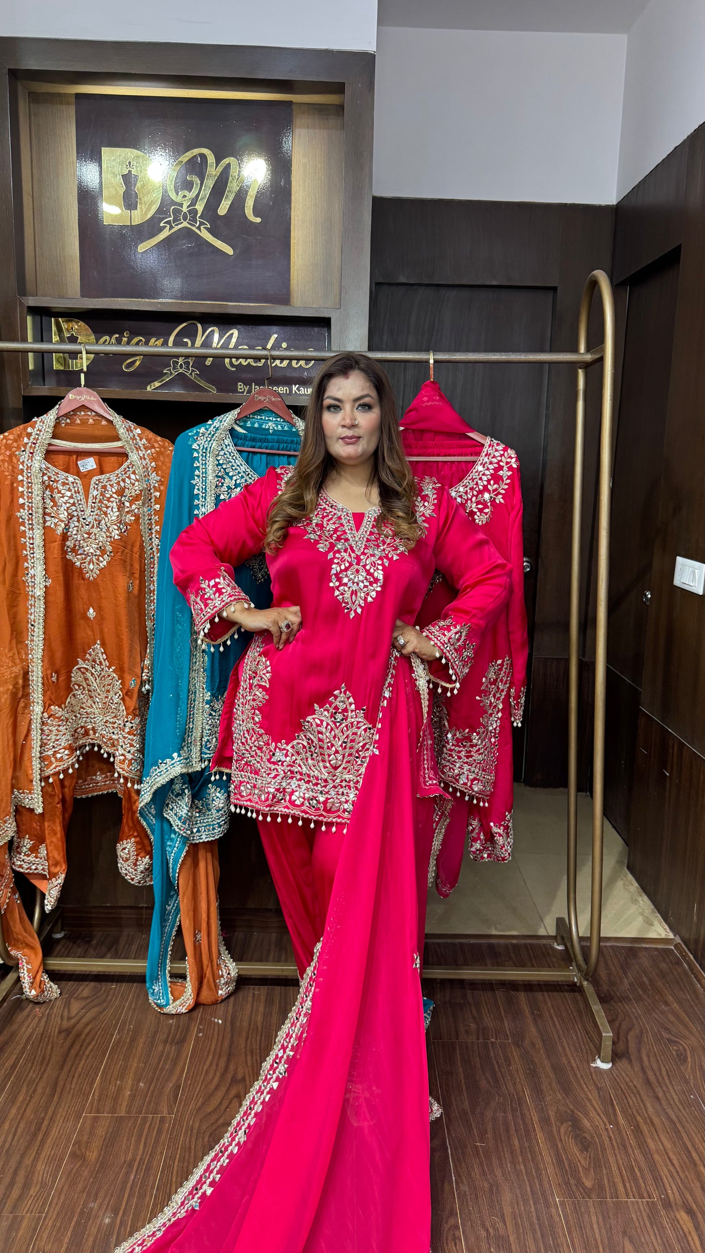 Elviera Glass Tissue Sharara Suit