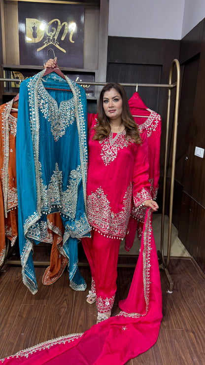 Elviera Glass Tissue Sharara Suit