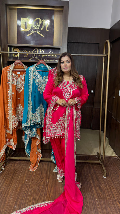 Elviera Glass Tissue Sharara Suit