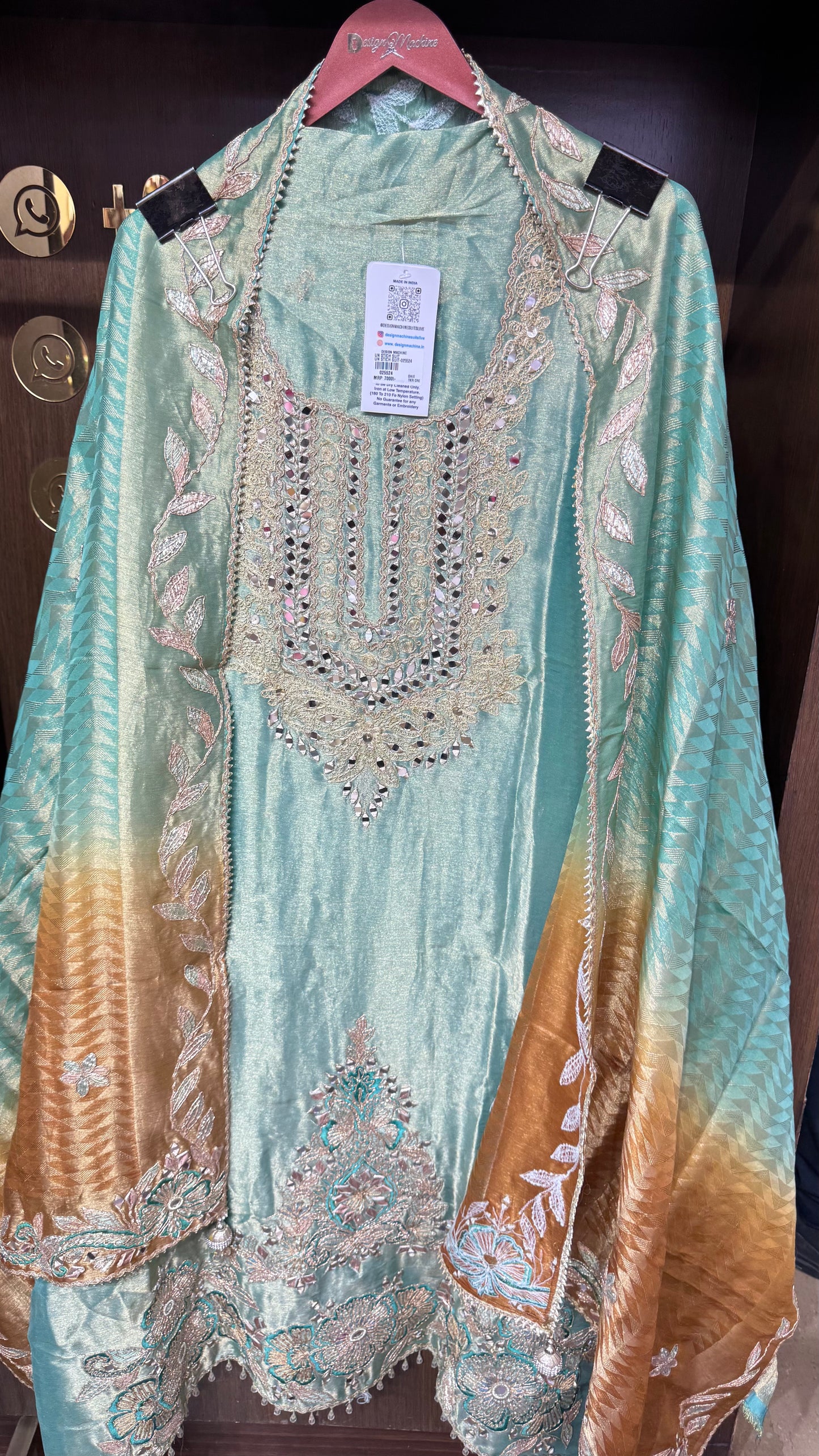 Zivara Glass Tissue Unstitched Suit