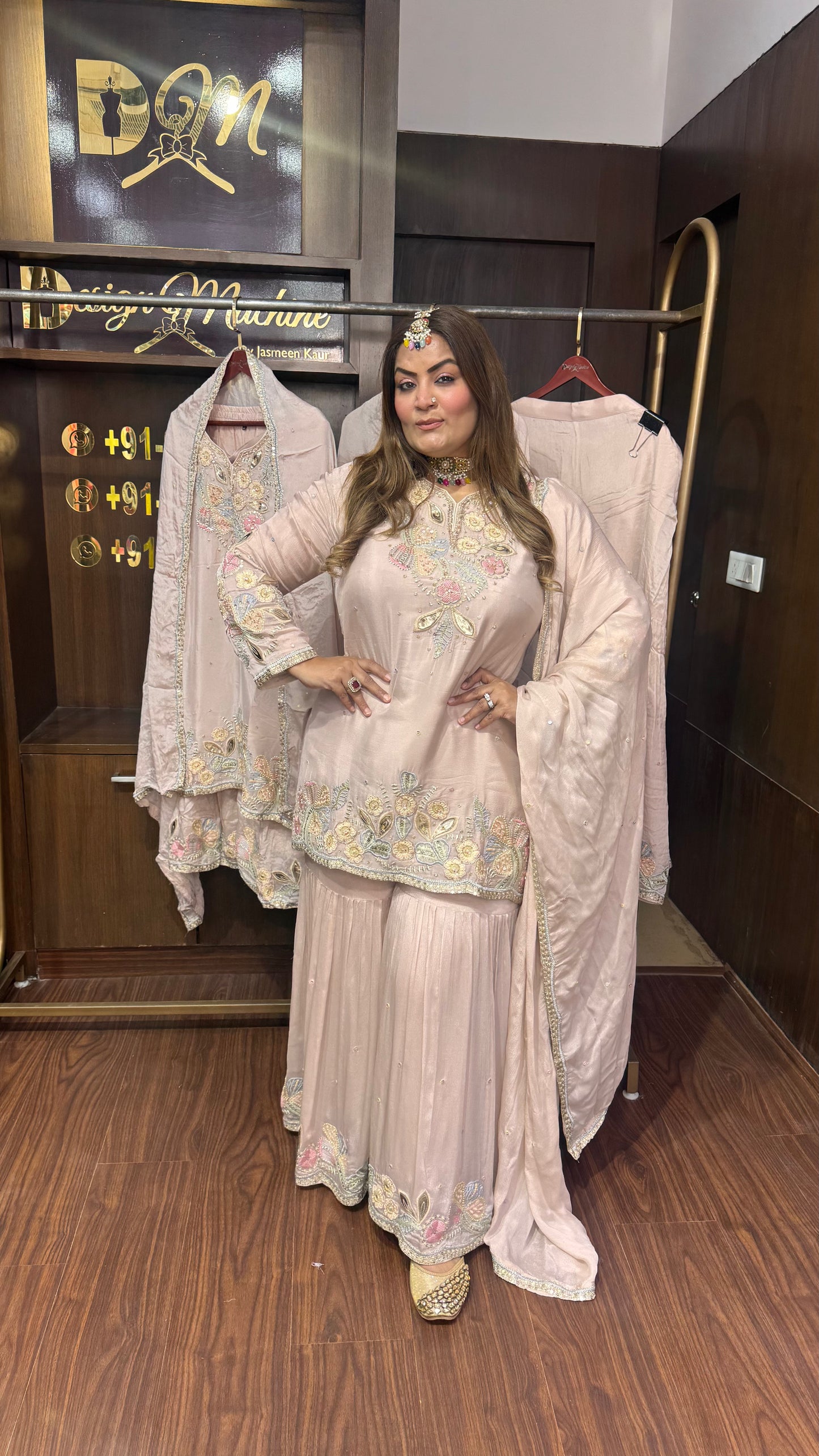 Velzara (Chinnon Crepe Sharara Suit )