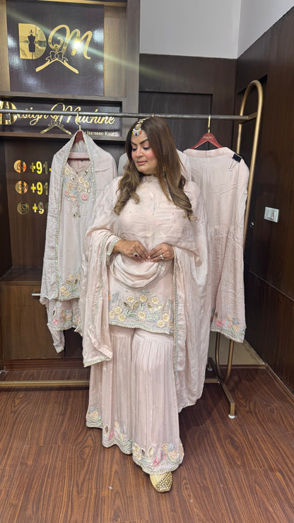 Velzara (Chinnon Crepe Sharara Suit )
