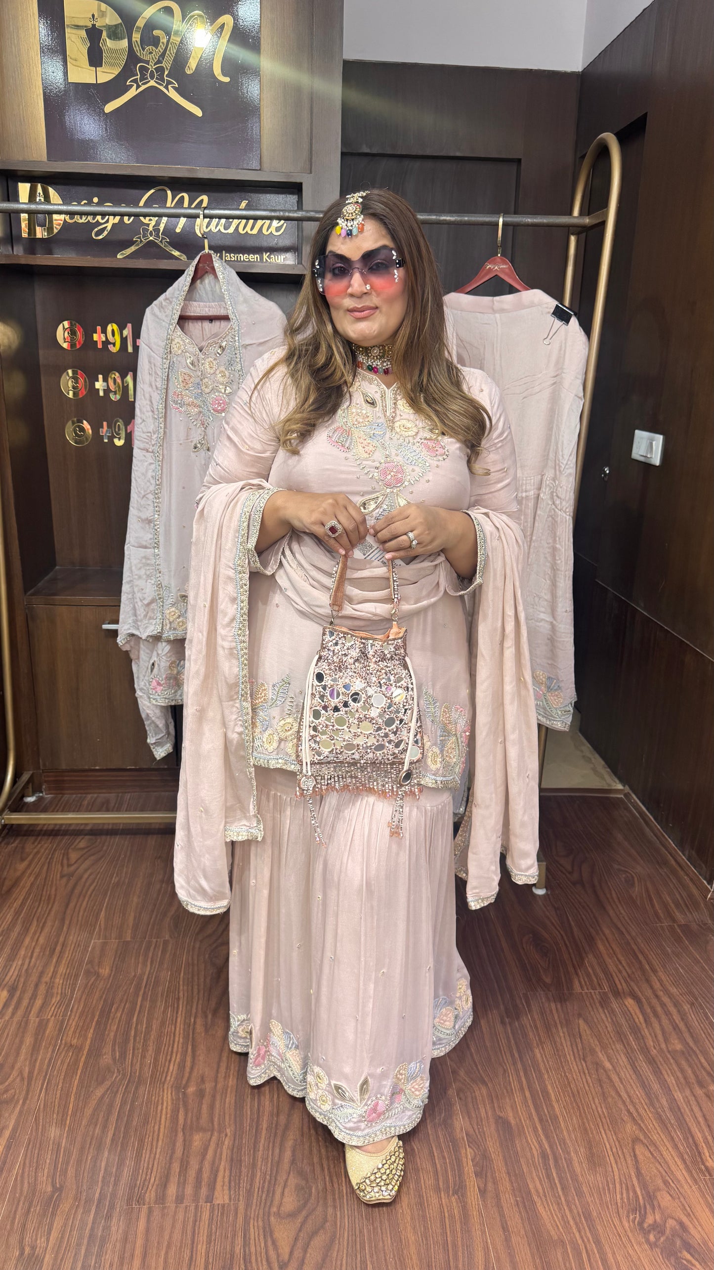 Velzara (Chinnon Crepe Sharara Suit )