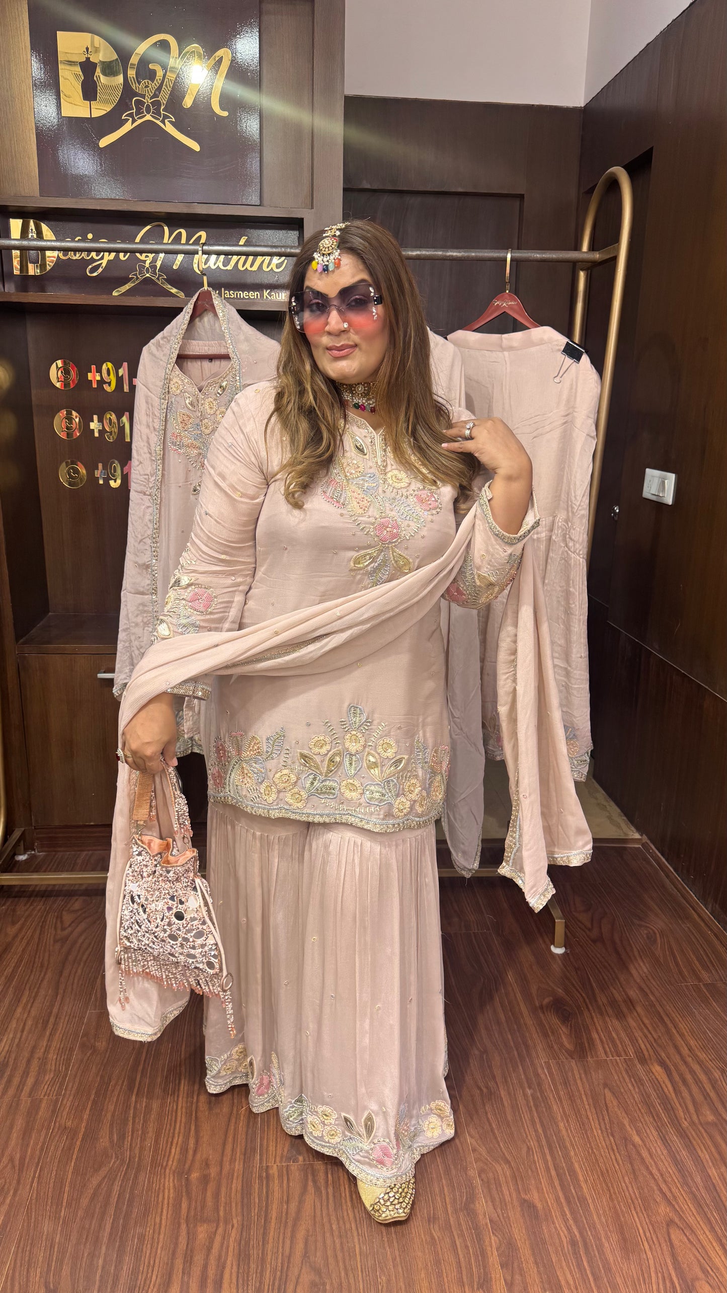 Velzara (Chinnon Crepe Sharara Suit )