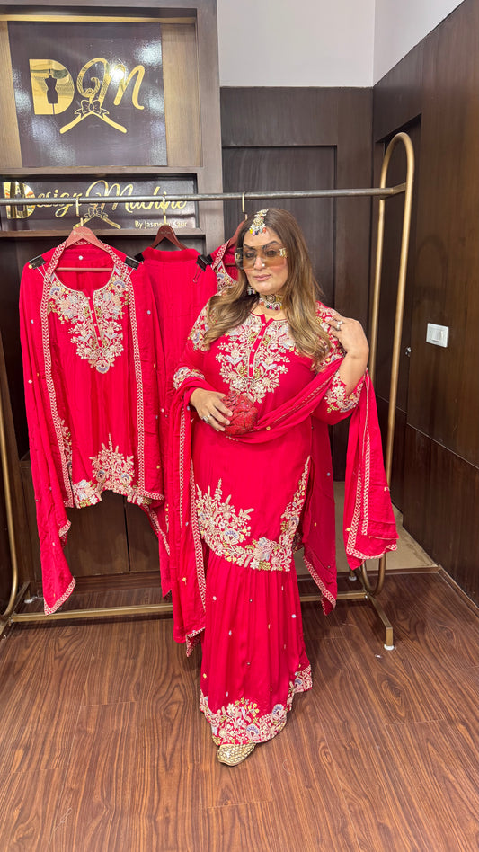 Zanira (Chinnon Crepe Sharara Suit )
