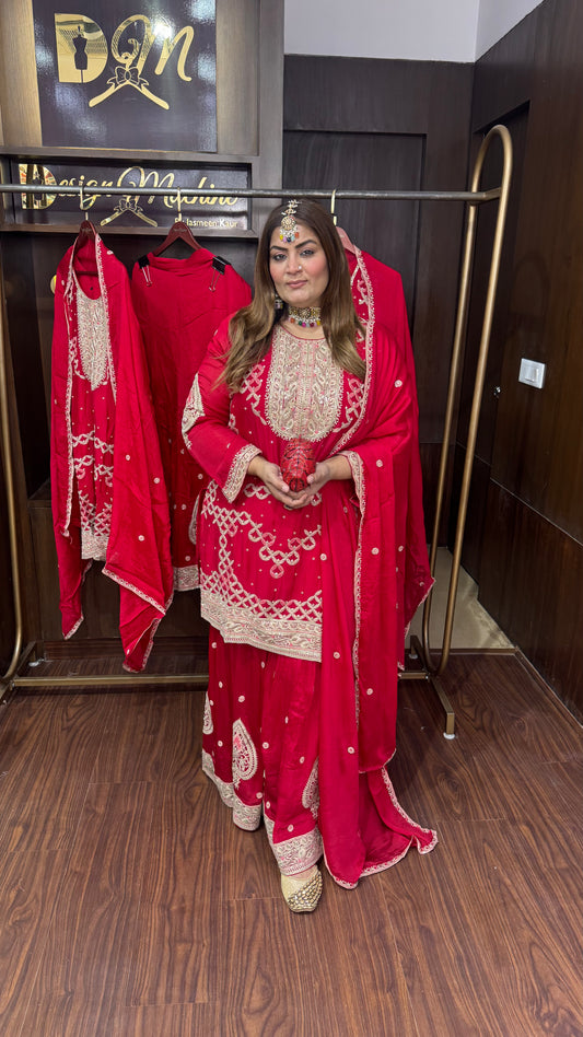 Elmira (Chinnon Crepe Sharara Suit)