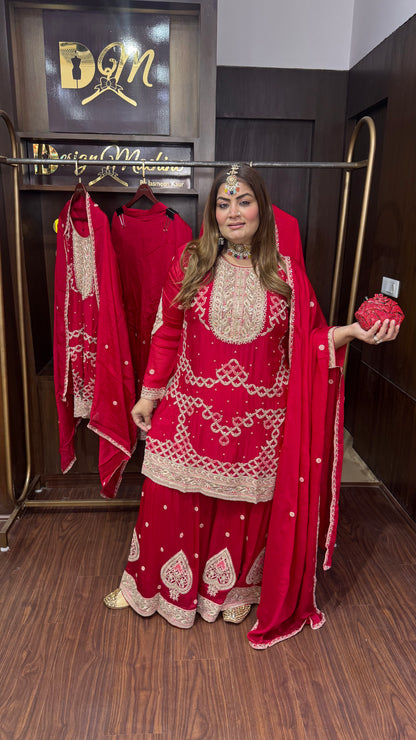 Elmira (Chinnon Crepe Sharara Suit)