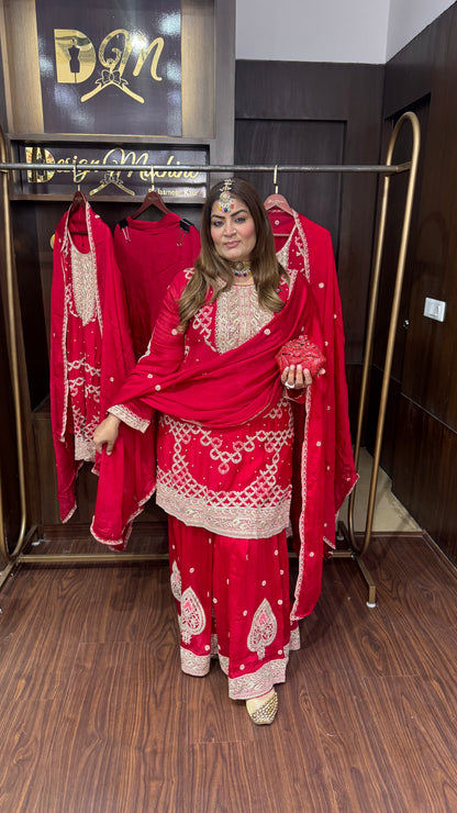 Elmira (Chinnon Crepe Sharara Suit)