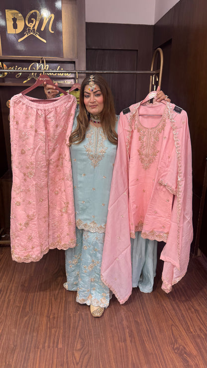 Yavira (Mal Chanderi Fabric Sharara Suit)