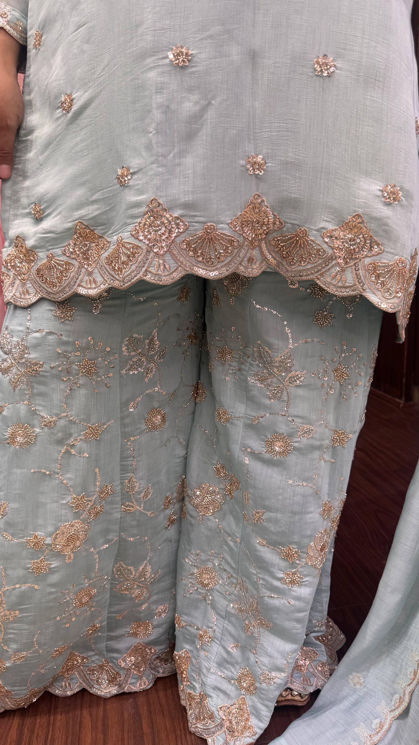 Yavira (Mal Chanderi Fabric Sharara Suit)