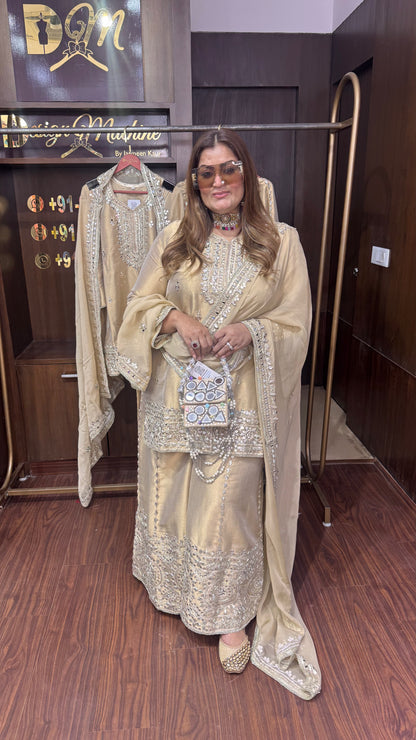Velmira (Ziraf Tissue Fabric Sharara Suit)