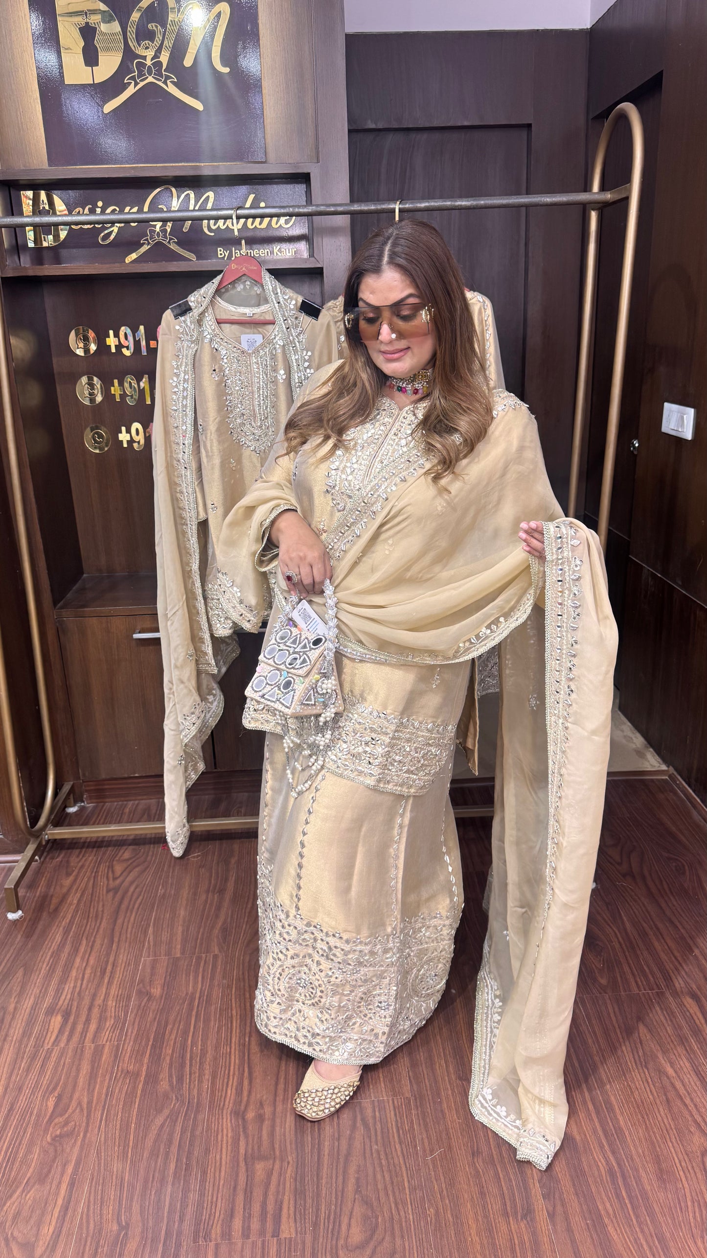Velmira (Ziraf Tissue Fabric Sharara Suit)