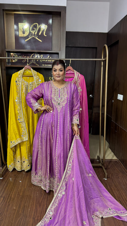Zareen Pure Chunon Anarkali Suit