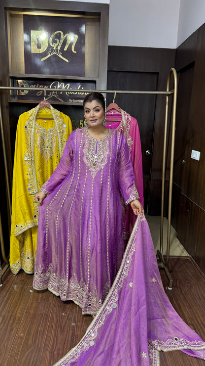Zareen Pure Chunon Anarkali Suit