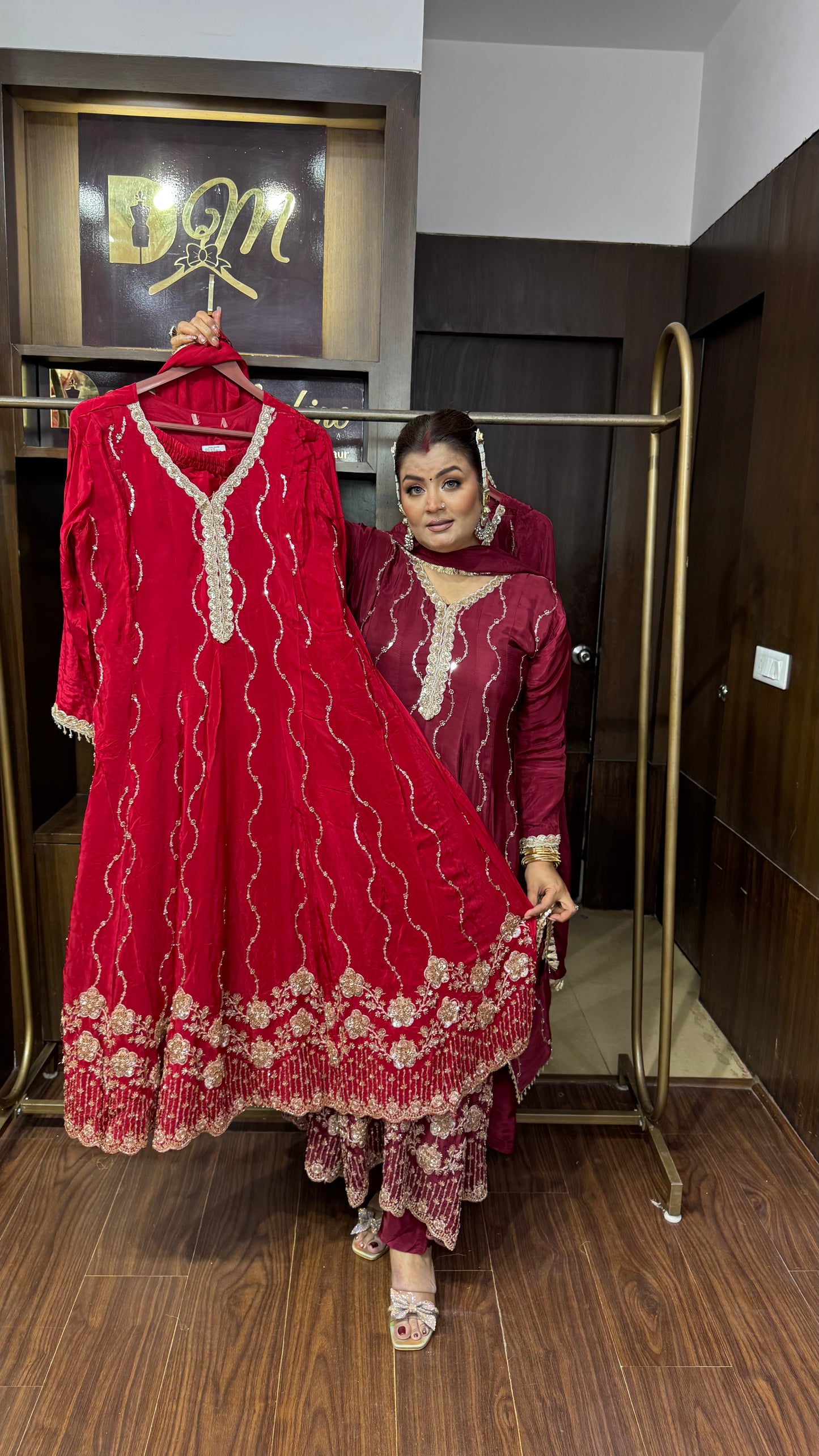 Elara Pure Crepe Anarkali Suit