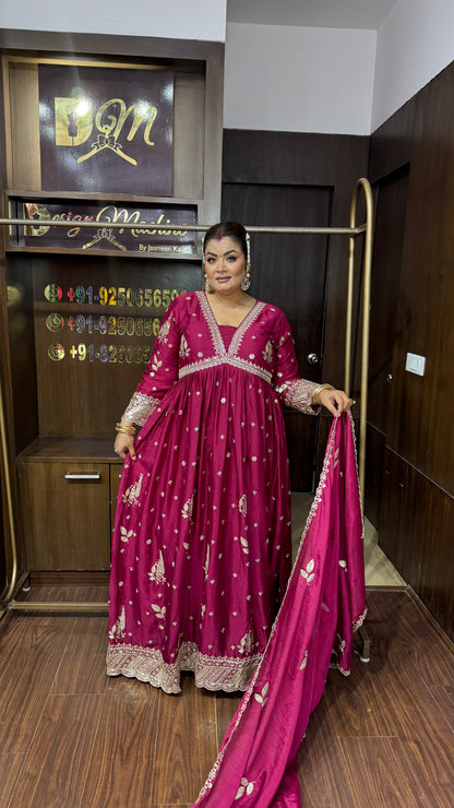 Meher Pure Chunon Crepe Anarkali Suit
