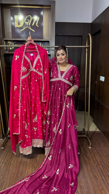 Meher Pure Chunon Crepe Anarkali Suit