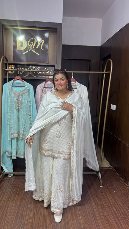 Zeenat Pure Georgette Sharara Suit