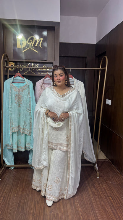 Zeenat Pure Georgette Sharara Suit