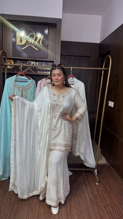 Zeenat Pure Georgette Sharara Suit