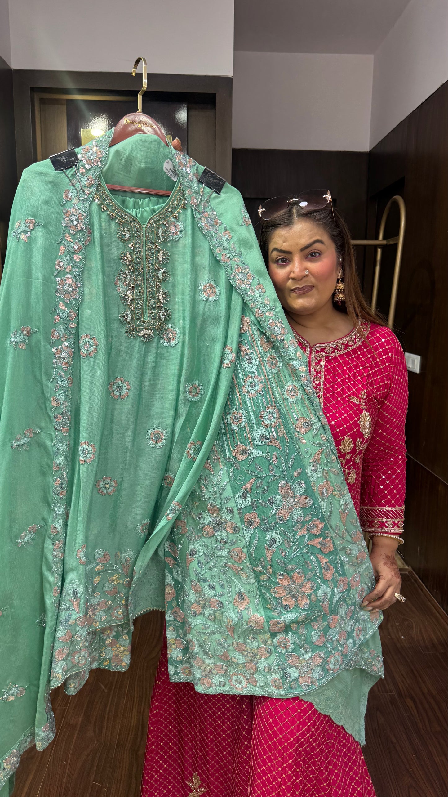 Noorvi Pure Chunon Sharara Suit