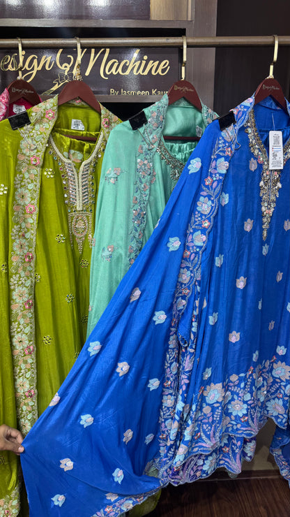 Noorvi Pure Chunon Sharara Suit