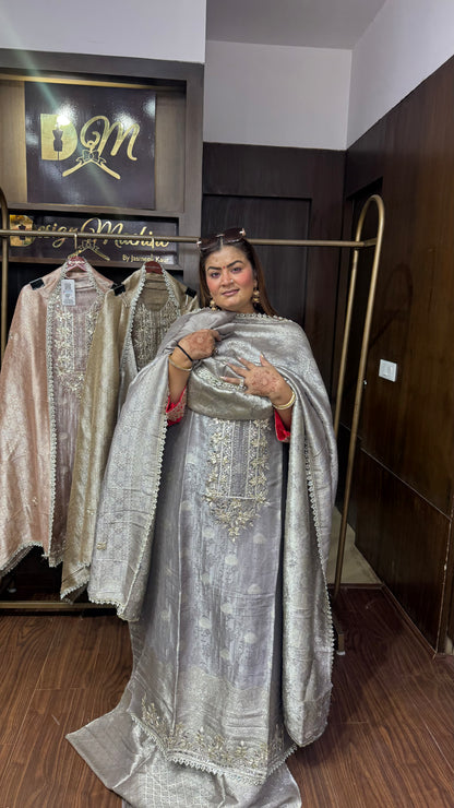 Arohi Glass Tissue Unstitched Suit