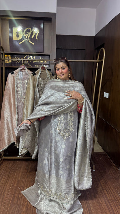 Arohi Glass Tissue Unstitched Suit
