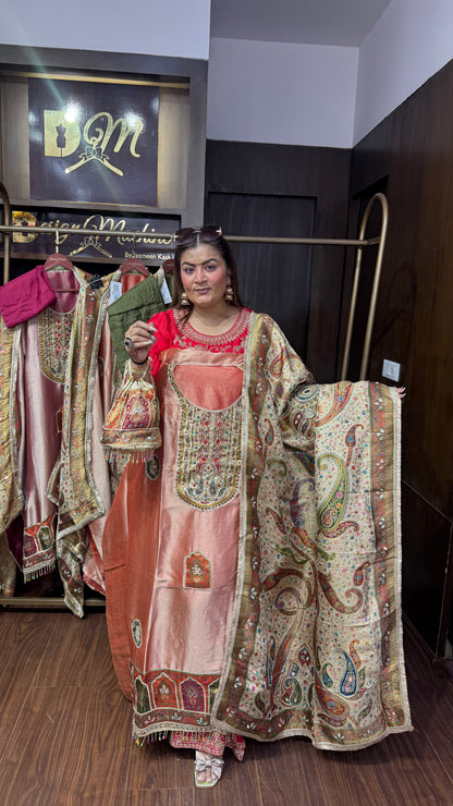 Riyana Glass Tissue Unstitched Suit