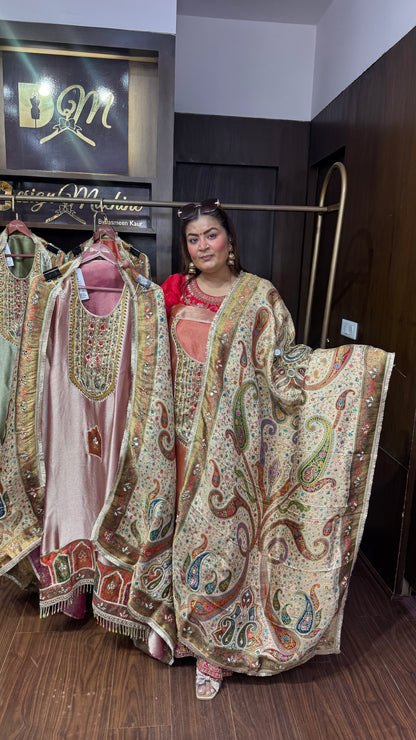 Riyana Glass Tissue Unstitched Suit