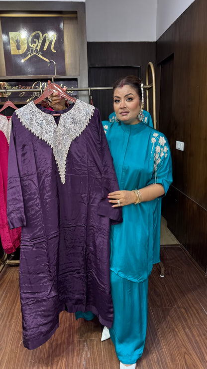 Zareena Pure Crepe Kaftan Cordset