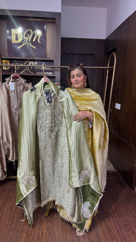 Zareen Pure Glass Tissue Unstitched Suit