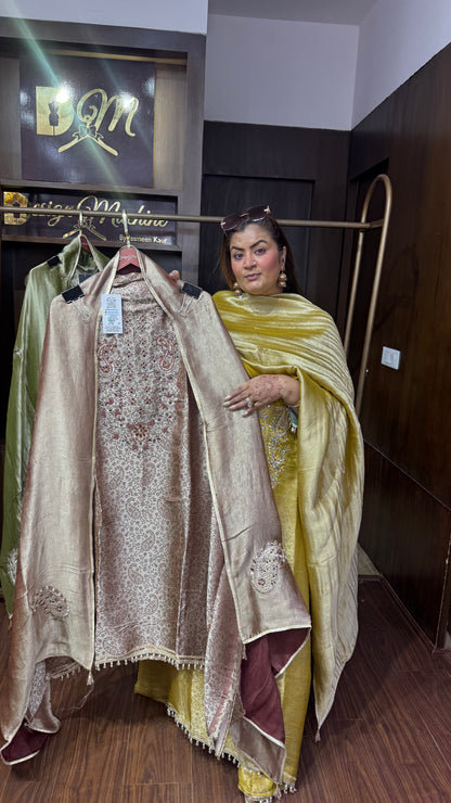 Zareen Pure Glass Tissue Unstitched Suit