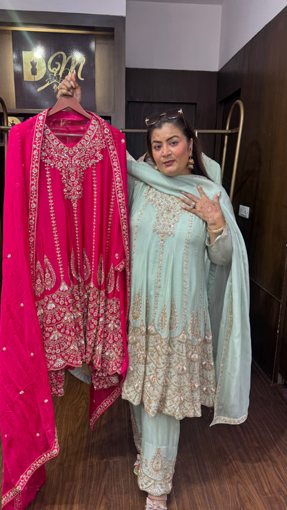 Aarvya Pure Chunon Anarkali Suit