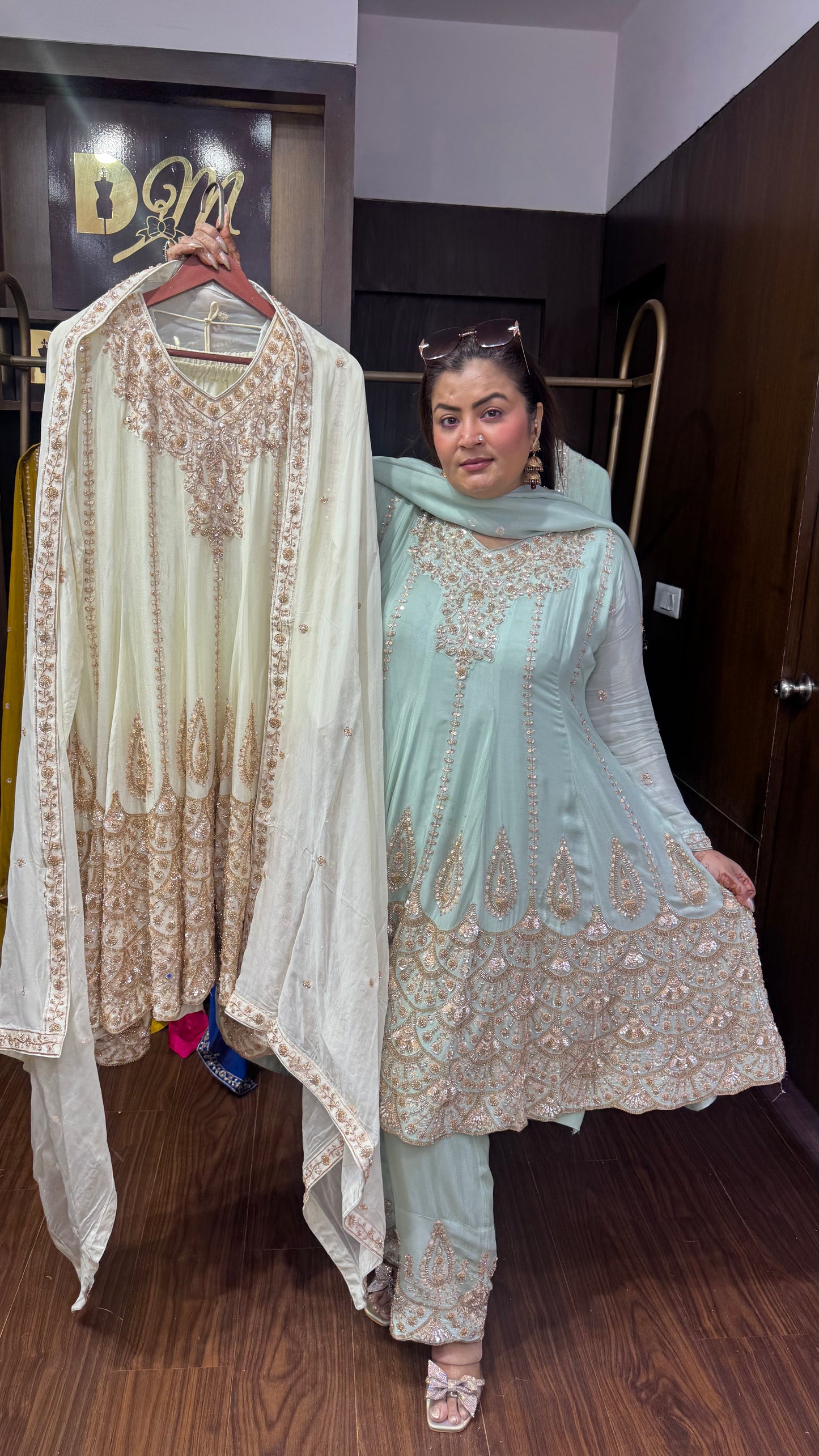 Aarvya Pure Chunon Anarkali Suit