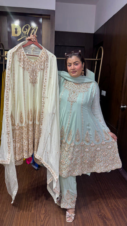 Aarvya Pure Chunon Anarkali Suit