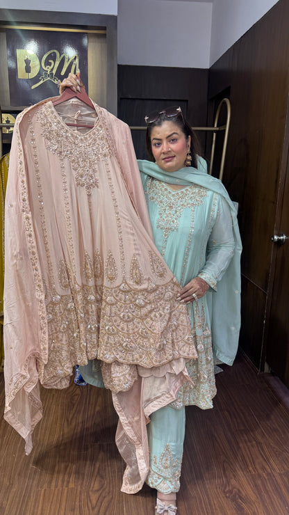Aarvya Pure Chunon Anarkali Suit